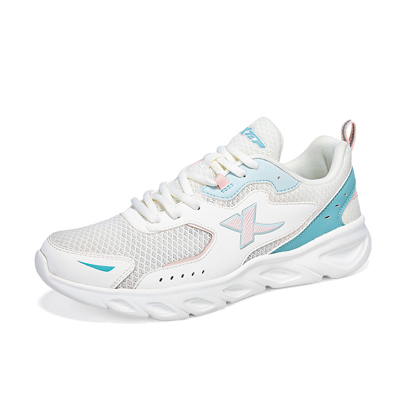 XTEP Cushioning Lightweight Slip Resistant Low top Casual Running Shoes Women’s White Gray Blue