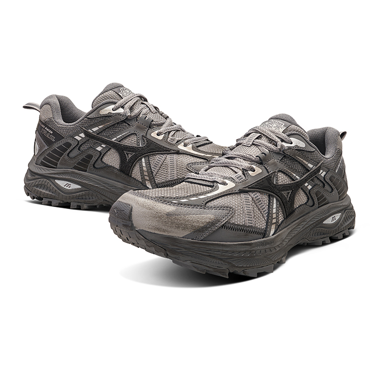 Mizuno Racer Trail Breathable Low top Running Shoes Unisex Gray Black