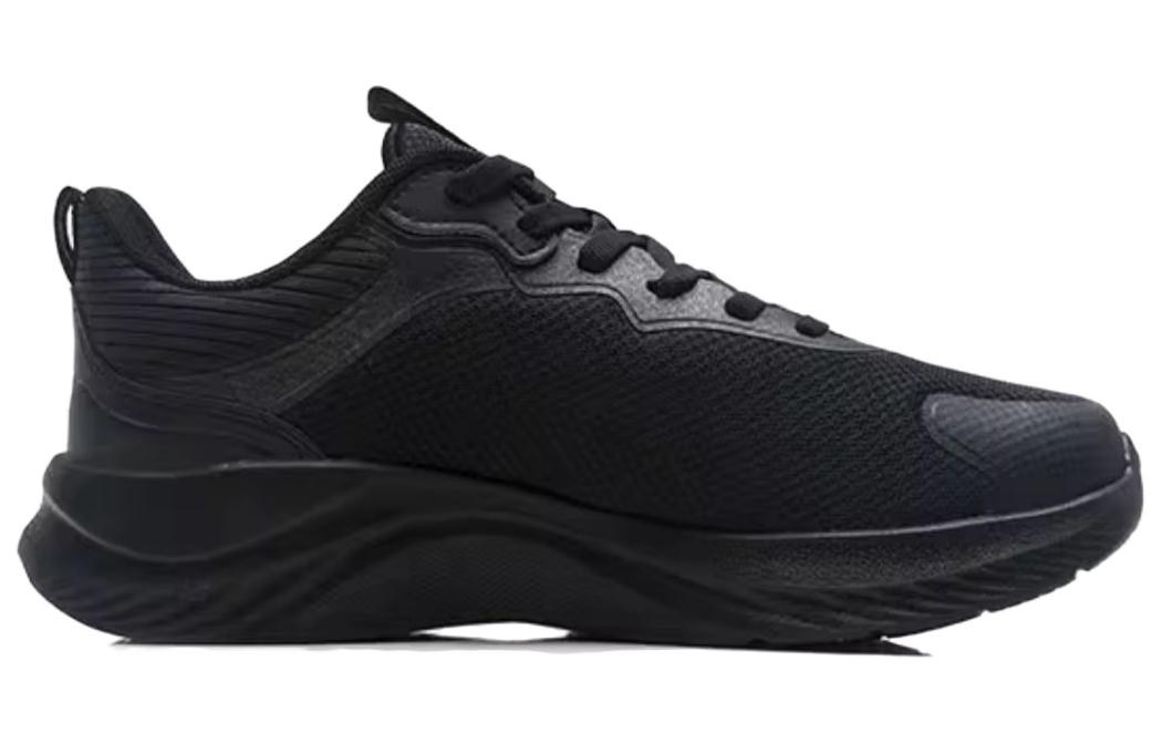 QIAODAN Comfortable Cushioning Abrasion Resistant Breathable Lightweight Low top Running Shoes Men’s Black