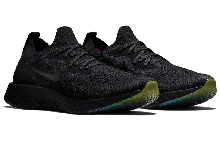 Кроссовки Nike Epic React Flyknit 1 (черно-розовые) — 黑/彩虹 — фото 3