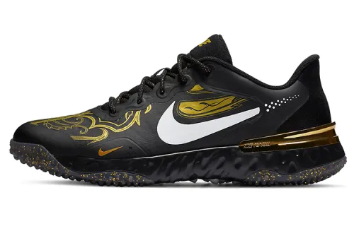 Nike Alpha Huarache Elite 3 Turf Premium Black Metallic Vivid Gold