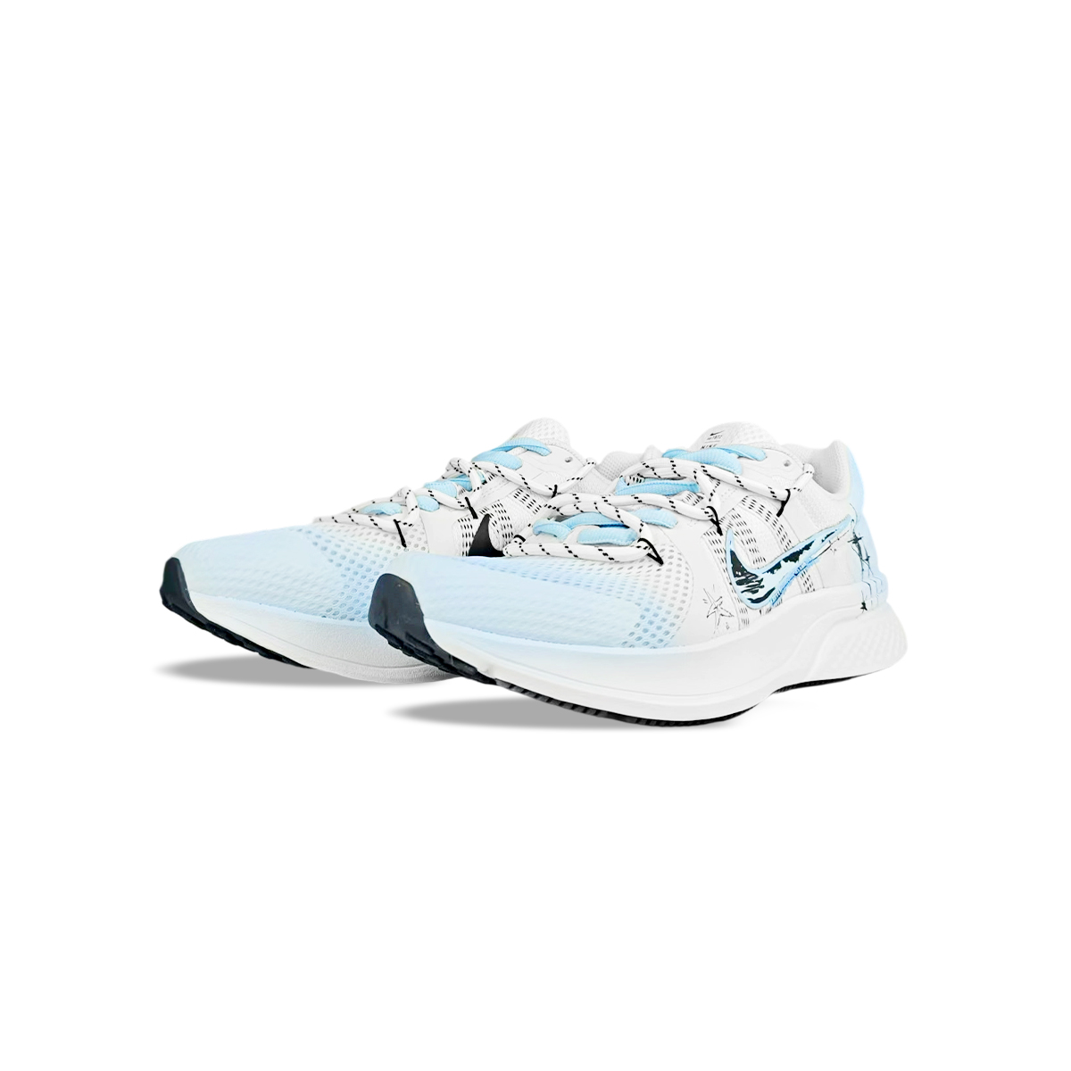 Nike Run Swift 2 Abrasion Resistant Breathable Coverage Low top Running Shoes Unisex Blue White