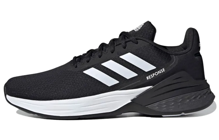 Adidas Response Fabric Cushioning Slip Resistant Cushioning Slip Resistant Low top Running Shoes Men's Black White