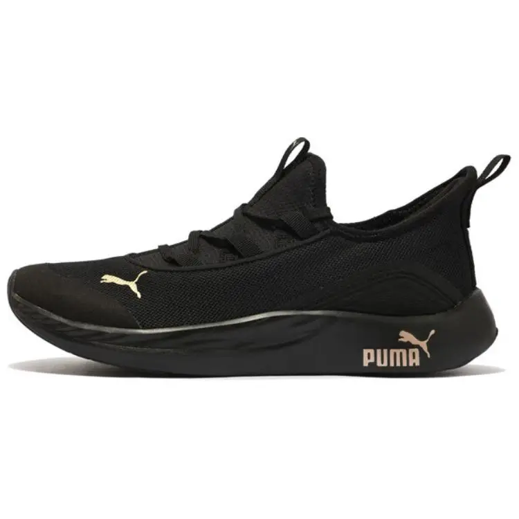 PUMA Legacy Slip Resistant Abrasion Resistant Low top Casual Running Shoes Women's Black Gold