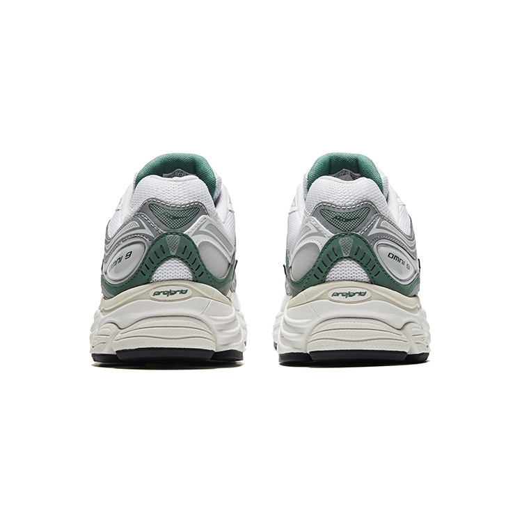 Saucony Pro Grid Omni 9 Slip Resistant Abrasion Resistant Low top Running Shoes Unisex White Light Green