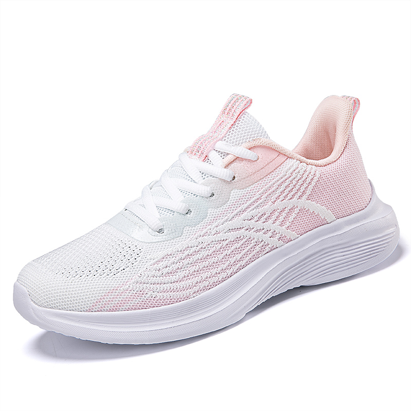 TONYBEAR Running Shoes Women’s Low Top White Pink/Black Gray/All Black