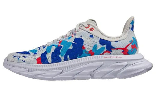 HOKA ONE ONE Clifton Edge Geometric White Ballard Blue All Gender Women's