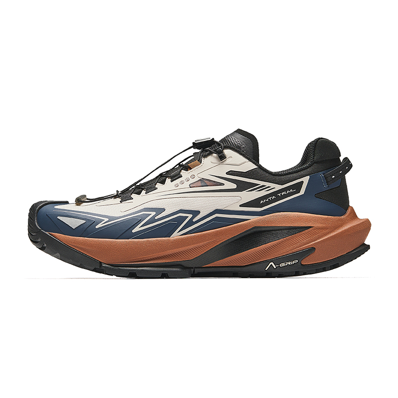 Anta Tracker Cushioning Slip Resistant Abrasion Resistant Waterproof Low top Running Shoes Men's Stone Gray
