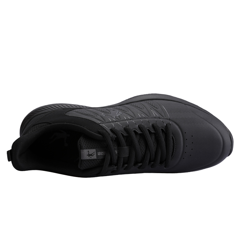 QIAODAN Cushioning Slip Resistant Abrasion Resistant Low top Running Shoes Men’s Black Gray