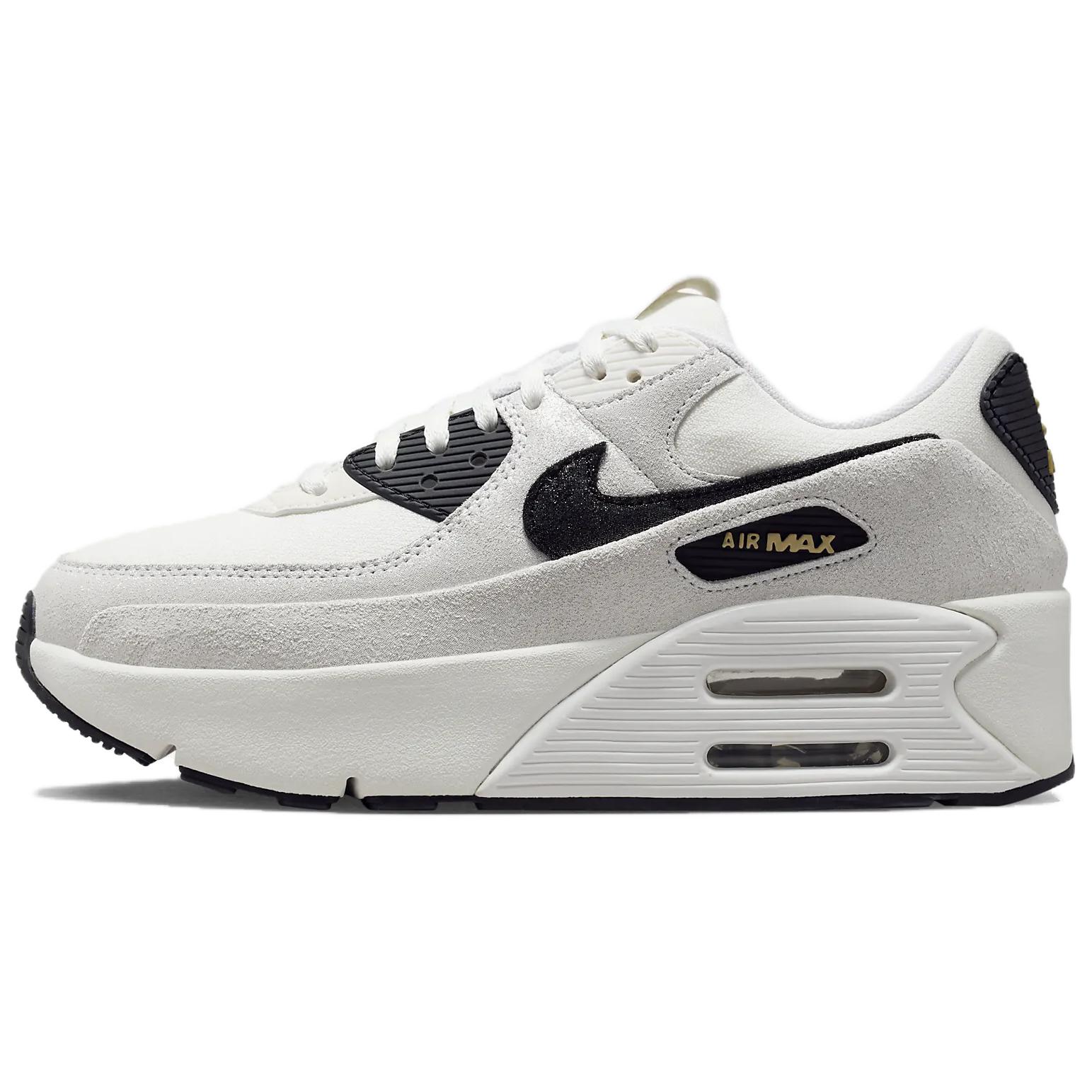 Nike Air Max 90 LV8 White Metallic Gold Black Women’s