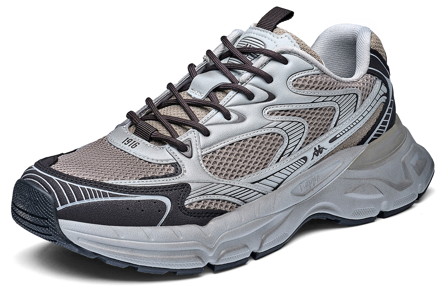 Kappa Slip Resistant Abrasion Resistant Low top Casual City Commuting Casual Running Shoes Unisex Gray