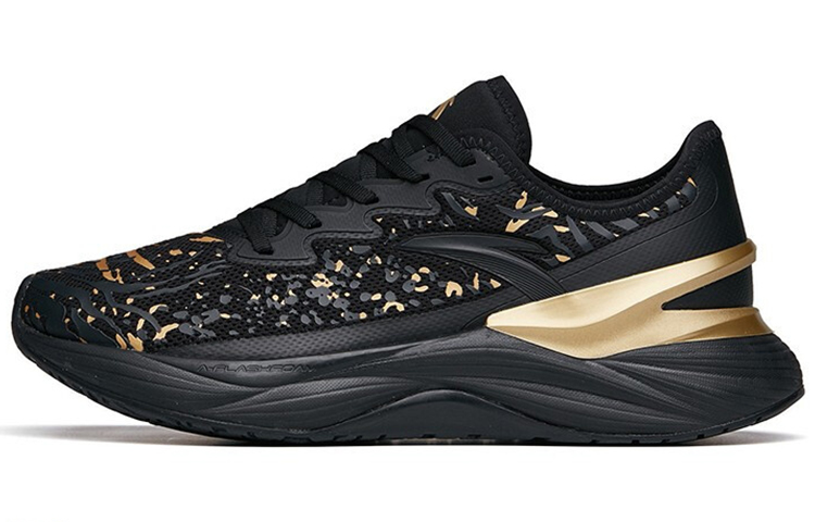 Anta Tron 2.0 Abrasion Resistant Breathable Low top Running Shoes Men's Black Gold