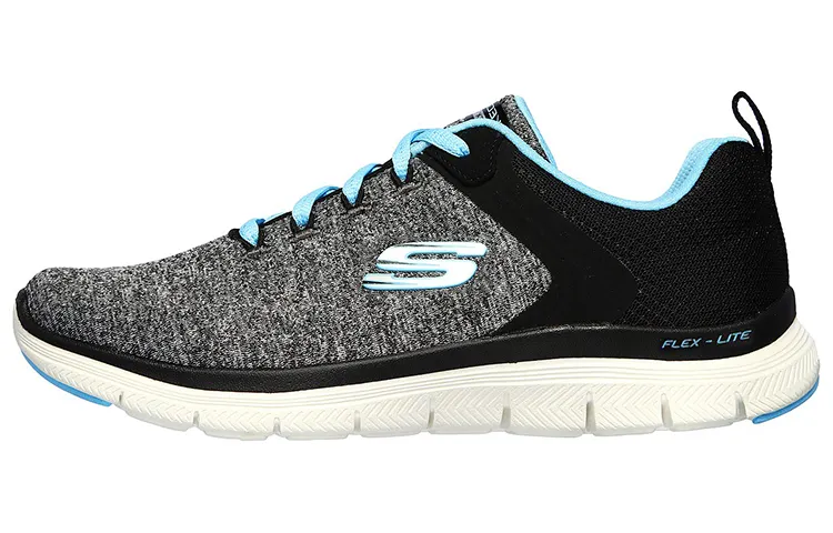 Skechers Flex Appeal 4.0 Running Shoes Women's Low Top Gray/Black/Blue