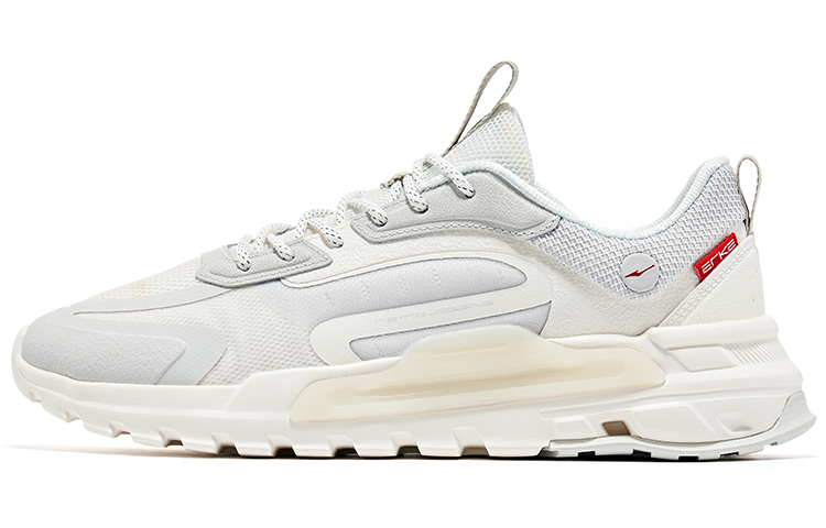 Erke Comfortable Abrasion Resistant Low top Running Shoes Men’s White Gray