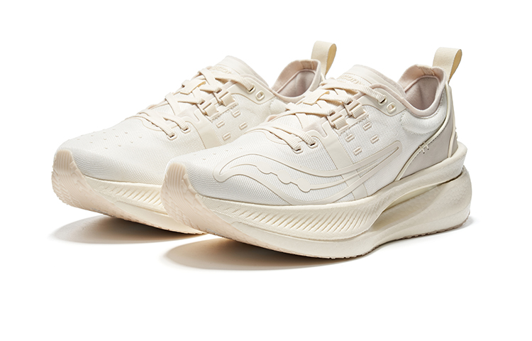 Saucony IDLING Cruise Textile, Leather Cushioning Coverage Rebound Low top Training Running Shoes Unisex Beige