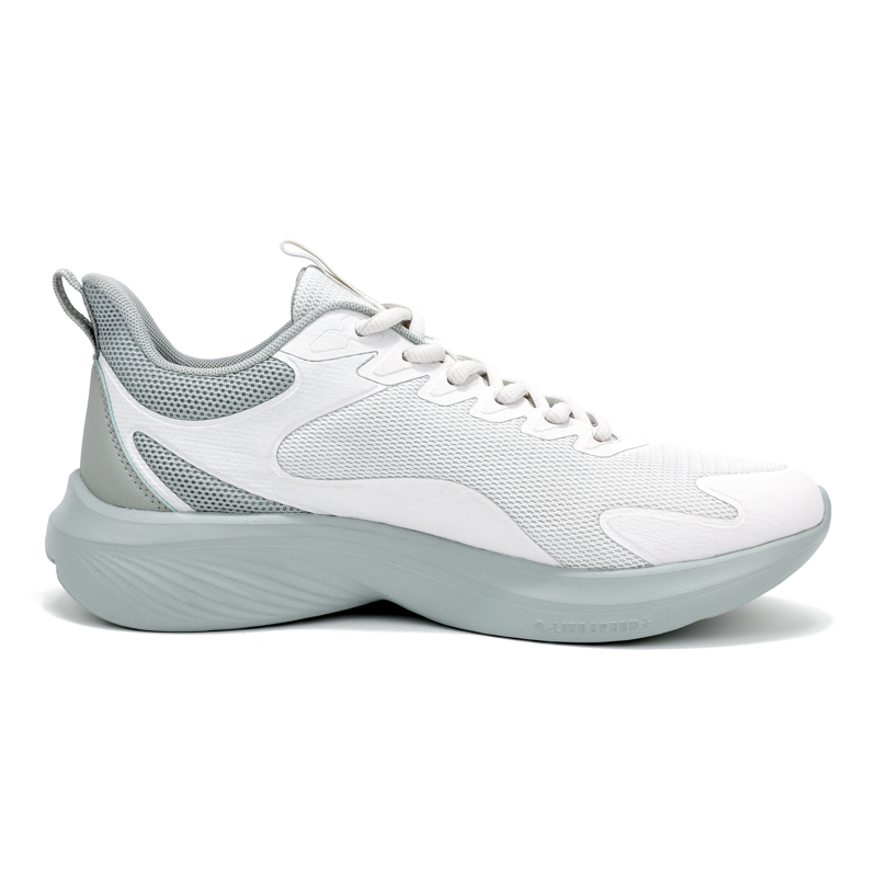 QIAODAN Cushioning, Slip Resistant, And Abrasion Resistant Low Top Running Shoes Men’s White Gray Green