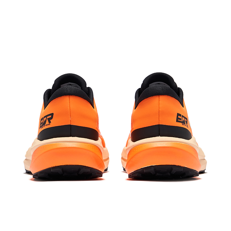 Erke Cushioning Slip Resistant Breathable Coverage Low top Running Shoes Men’s Fluorescent Bright Orange Jet Black