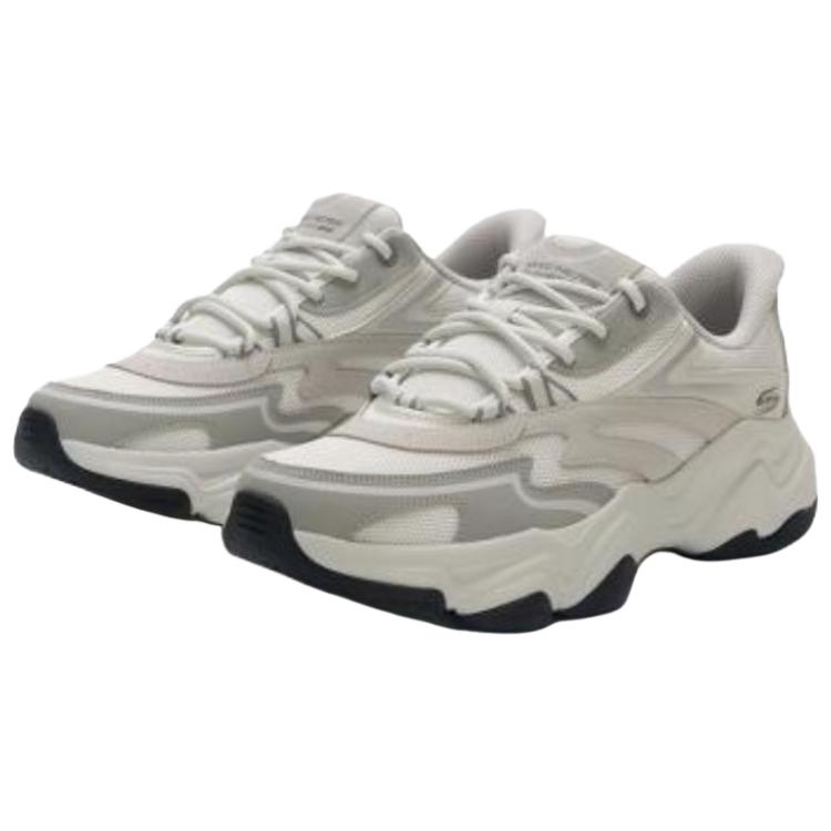 Skechers BOBS Sport Slip Resistant, Abrasion Resistant, Breathable Low top Running Shoes Men’s Gray White