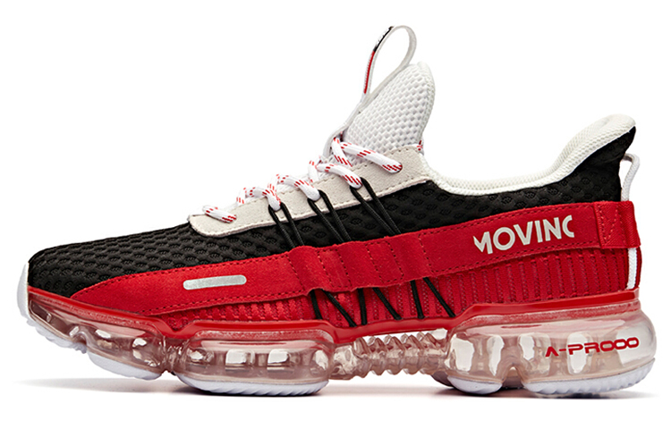 Anta SEEED Comfortable Cushioning Low top Running Shoes Men's Black White Red