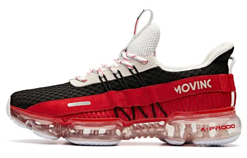 Anta SEEED Comfortable Cushioning Low top Running Shoes Men's Black White Red