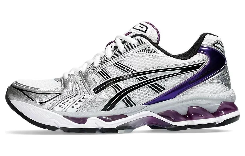 ASICS Leather Low top Casual Running Shoes Women's White Purple