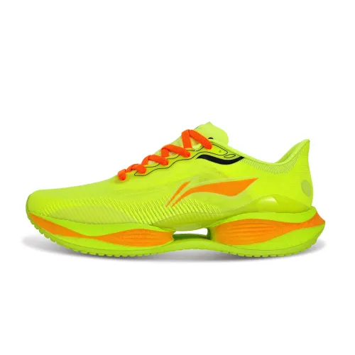 LiNing Super-Light 22 Cushioned Slip-Resistant Abrasion-Resistant Low-Top Casual Running Shoes Men's Neon Orange Green