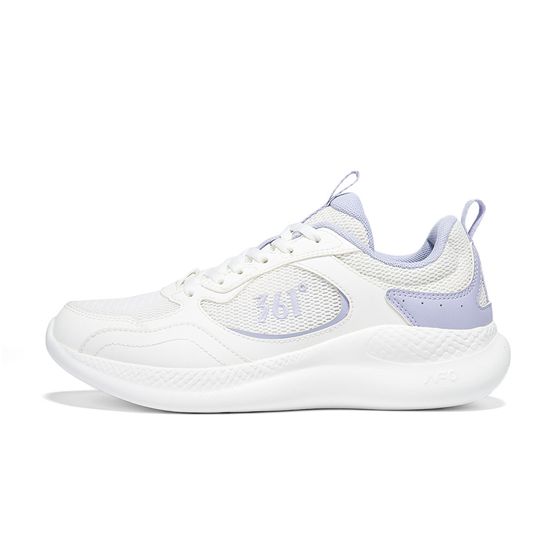 361° Cushioning Breathable Lightweight Low top Casual Running Shoes Women’s Feather White Chalk Purple