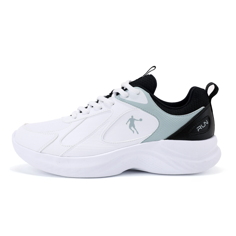QIAODAN Slip Resistant Abrasion Resistant Low top Running Shoes Men’s White Green