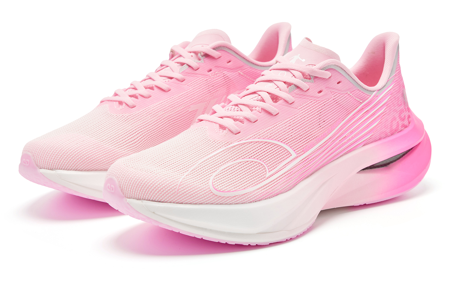 QIAODAN Cushioned Slip Resistant Abrasion Resistant Low Top Casual Running Shoes Men’s Pink
