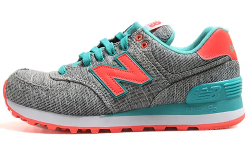 New Balance NB 574 Glitch Pack Vintage Low top Running Shoes Women's Gray Green Orange