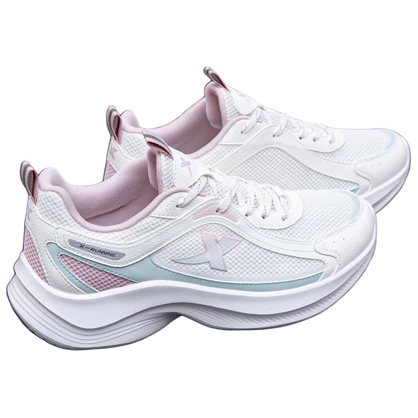 XTEP Abrasion Resistant Support Rebound Low top Casual Running Shoes Women’s White Green Pink