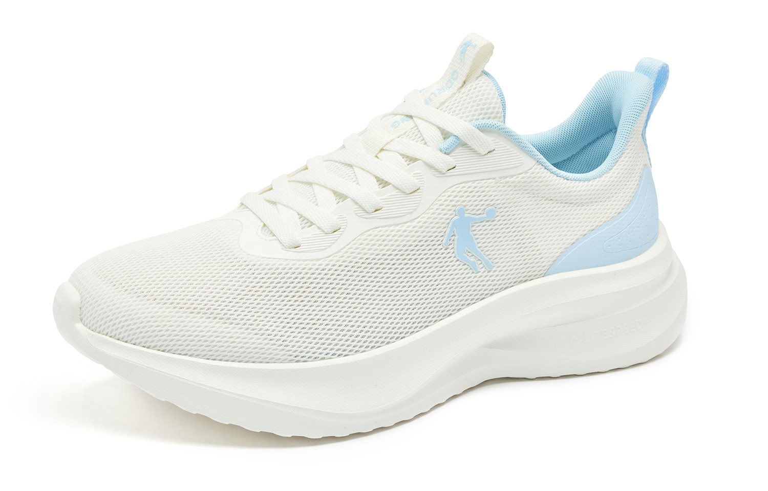 QIAODAN Fabric Low top Q LITESPEED Technology Running Shoes Men’s White Blue