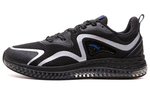 Anta Abrasion Resistant, Breathable, Slip Resistant Cushioning Low top Running Shoes Men's Black Silver