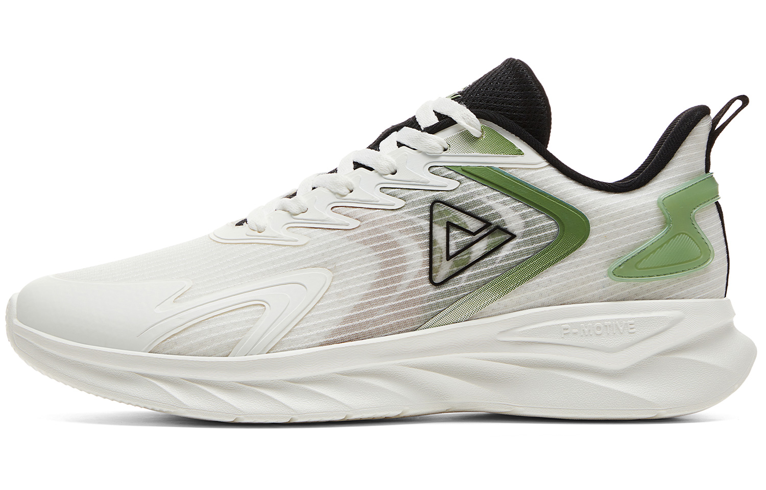 PEAK Slip Resistant, Abrasion Resistant, Breathable Low top Running Shoes Men’s Ecru Green
