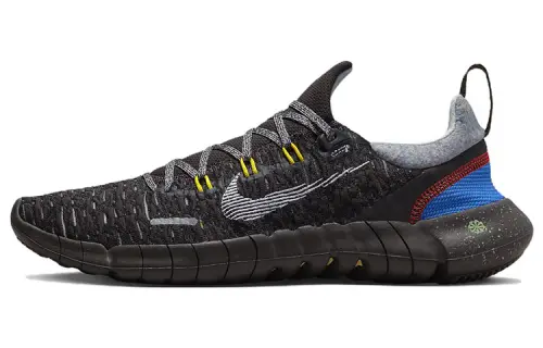 Nike Free RN 5.0 Next Nature Barefoot feel, comfortable and flexible, fabric shock-absorbing, non-slip, wear-resistant, breathable and lightweight, low-top marathon running shoes, men's black and white