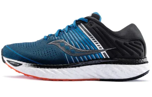 Saucony Triumph 17 Rebound Cushioning Breathable Lightweight Slip-Resistant Low-Top Running Shoes Men's Blue Black