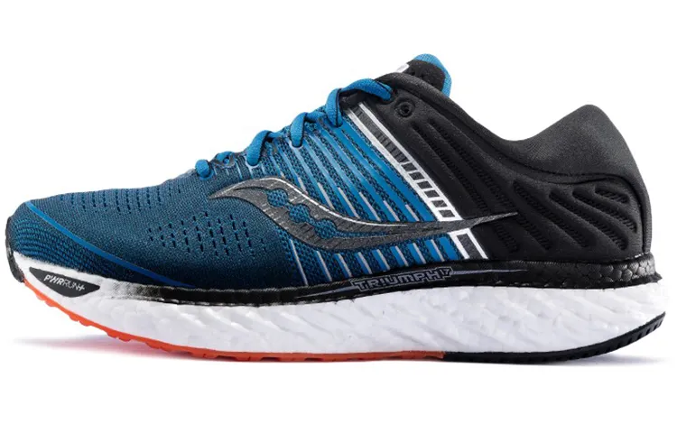 Saucony Triumph 17 Rebound Cushioning Breathable Lightweight Slip-Resistant Low-Top Running Shoes Men's Blue Black