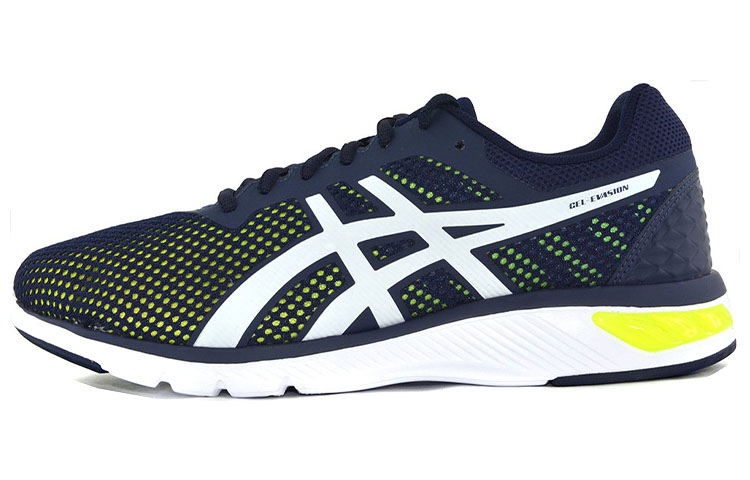 Asics Gel Evasio Abrasion Resistant Low top Running Shoes Men's Blue Yellow