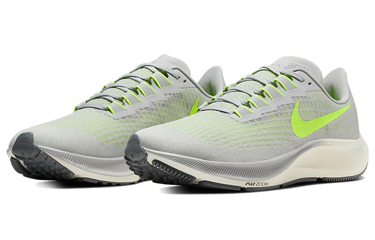 Мужские кроссовки Nike Pegasus 37 (серо-зеленые) — фото 3