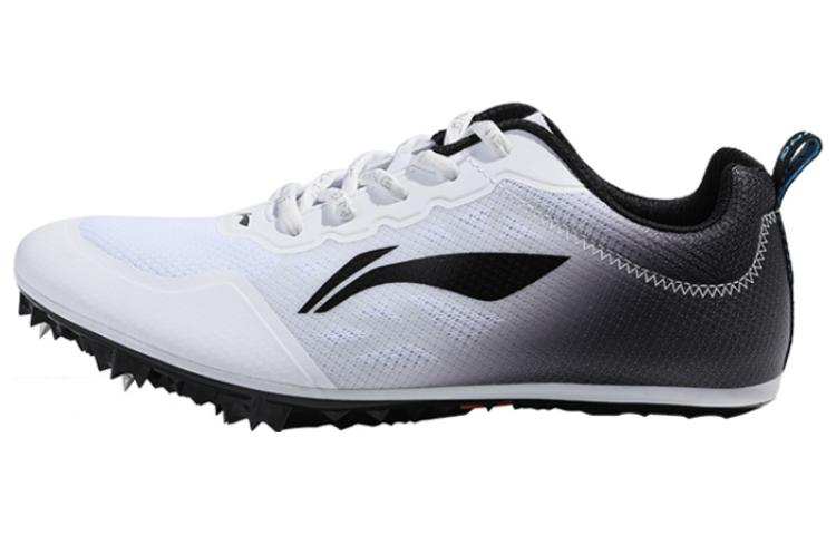 Li Ning Synthetic Leather Cushioning Slip Resistant Abrasion Resistant Low top Running Shoes Unisex White Black
