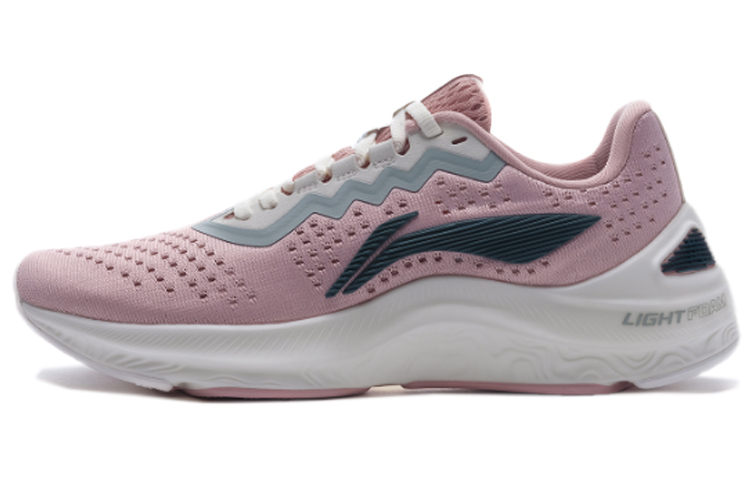 Li Ning Arashi Integrated Fabric Slip Resistant Abrasion Resistant Low top Running Shoes Women’s Mist Rose Pink