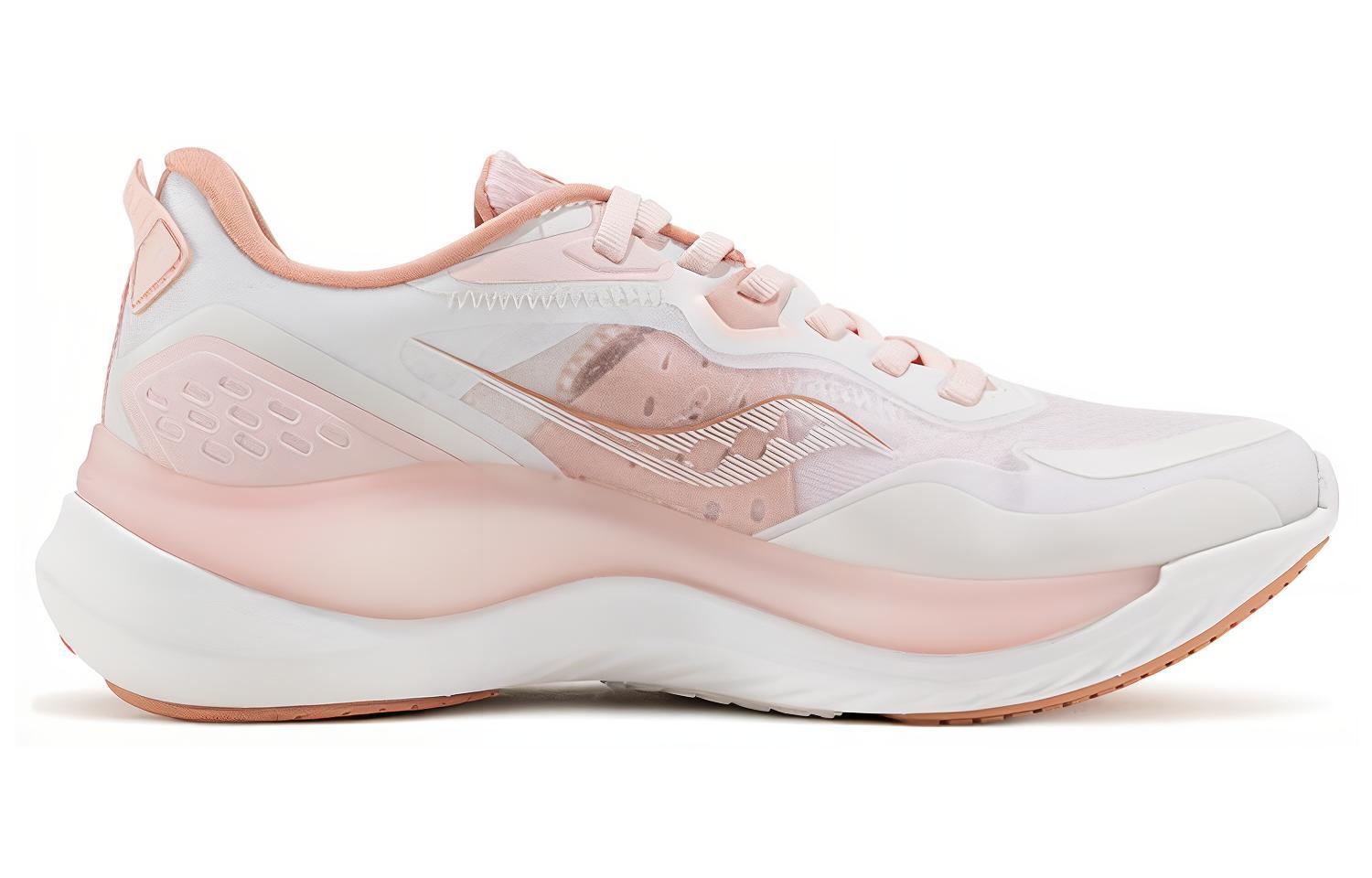 Saucony Phoenix Inferno 2 Firebird Cushioning Slip Resistant Abrasion Resistant Low top Running Shoes Unisex White Pink