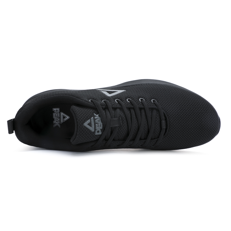 PEAK Cushioning Abrasion Resistant Breathable Low top Casual Running Shoes Men’s All Black