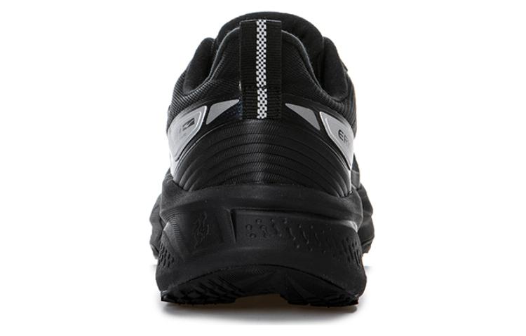 Erke Cushioning, Wear Resistant Low top Casual Running Shoes Men's Black Silver