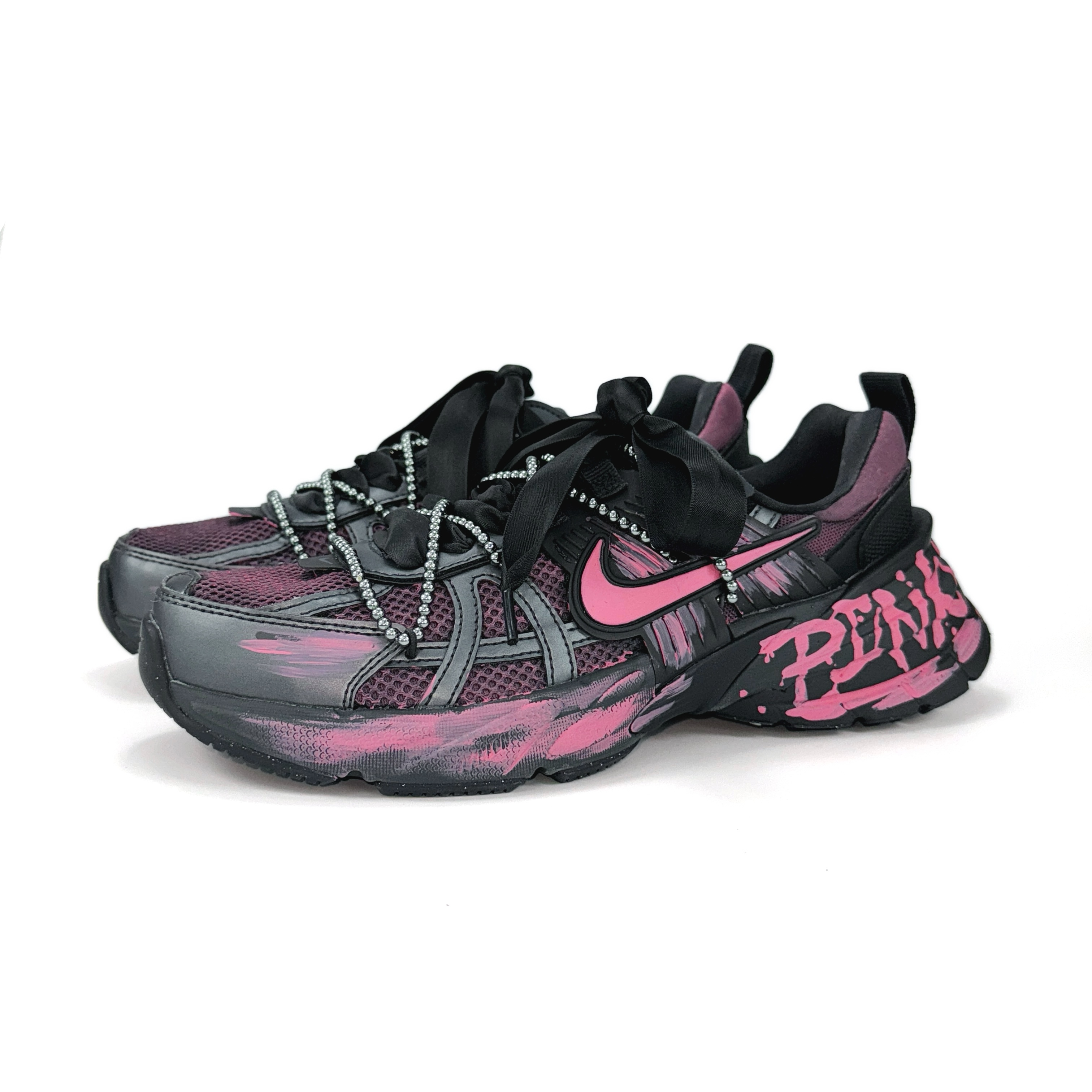 Nike V2K Run Slip Resistant Abrasion Resistant Low top Running Shoes Women’s Pink Ink