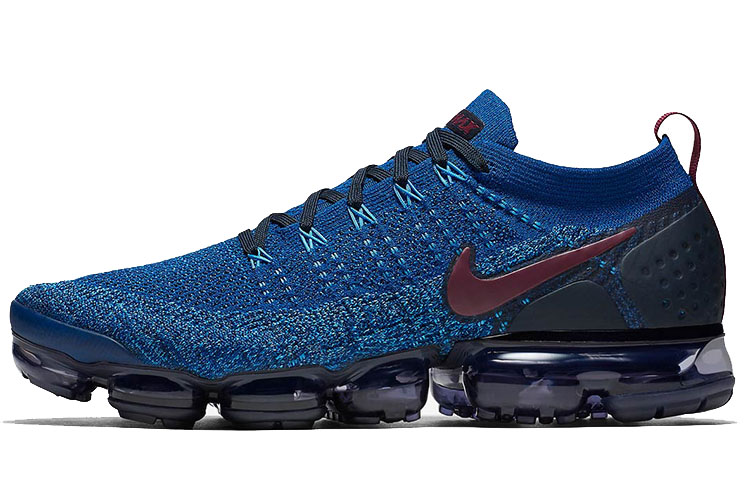 Nike VaporMax Flyknit 2 Gym Blue Professional Low-top Running Shoes Men's Sea Blue