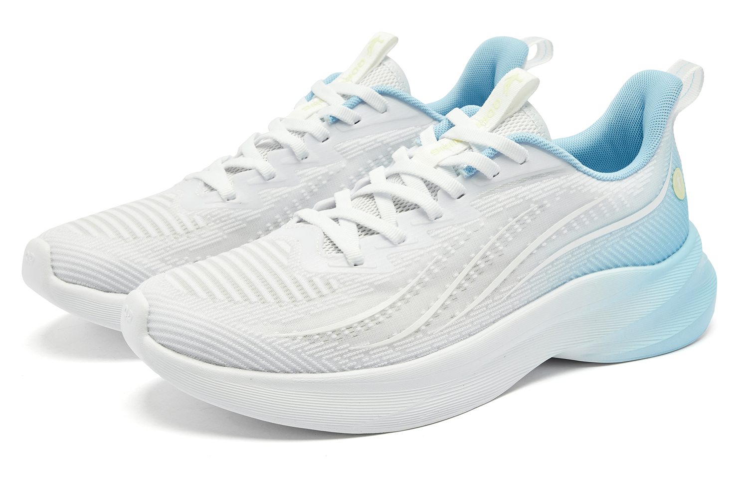 QIAODAN Cushioning Slip Resistant Abrasion Resistant Low top Casual Running Shoes Men’s White Blue