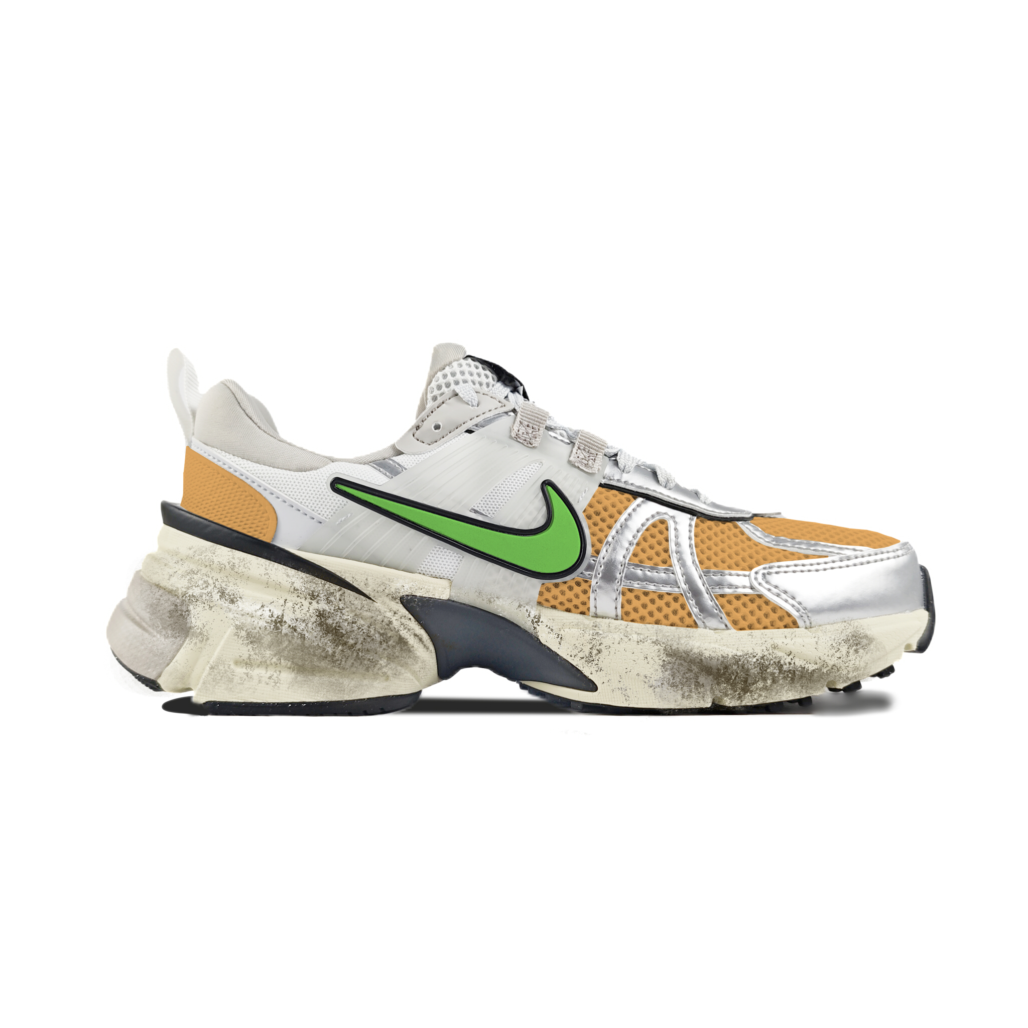 Nike V2K Run Abrasion Resistant Low top Running Shoes Women’s White Yellow Green
