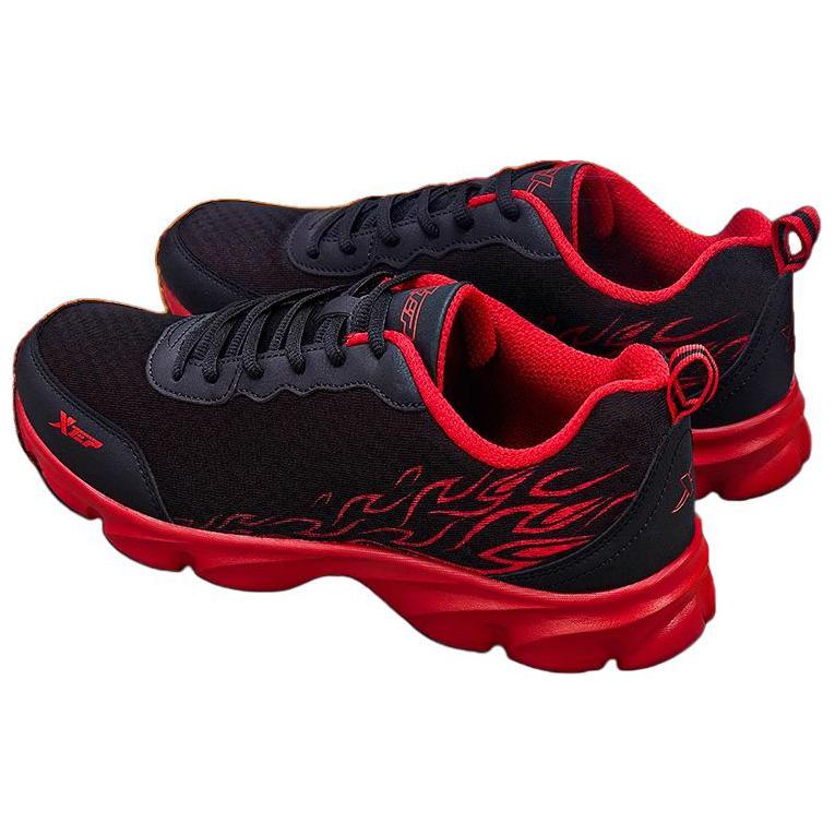 XTEP Cushioning Slip Resistant Abrasion Resistant Breathable Lightweight Rebound Low top Running Shoes Men’s Black