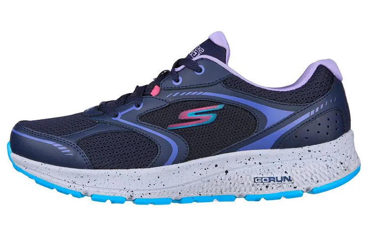 Skechers Go Run Consistent Comfortable Leather Cushioning, Wear Resistant Low top Running Shoes Women's Blue Purple